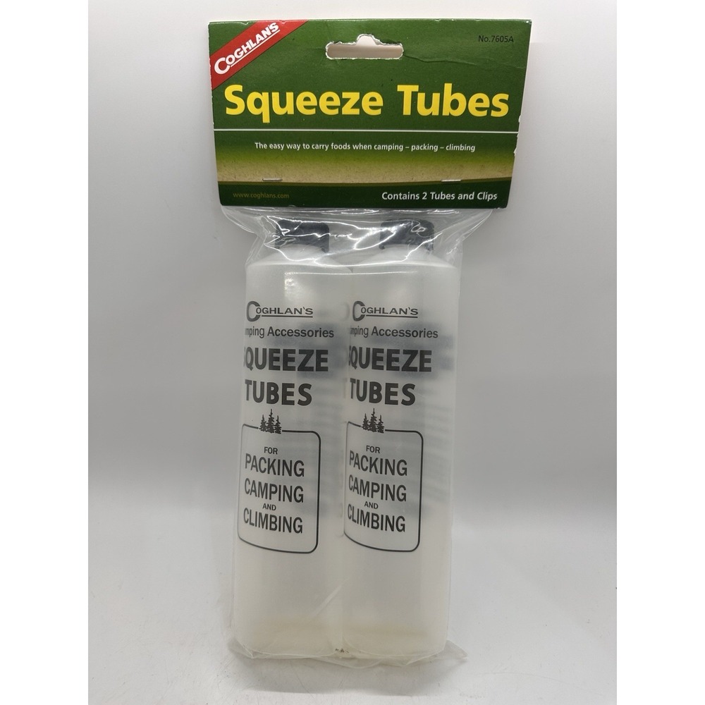 Coghlan Squeeze Tubes Camping Food Storage Pack 2 Reusable‎ Bottles New